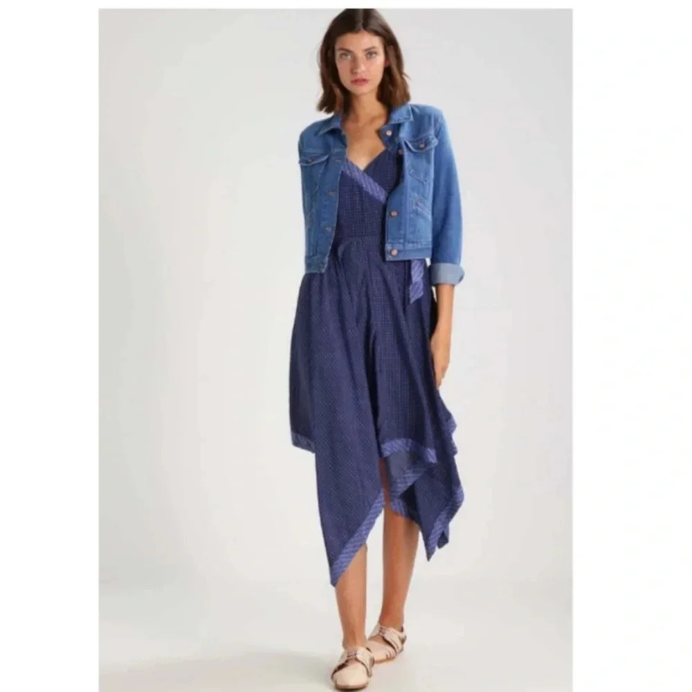 Banana Republic blue polka dot handkerchief dress